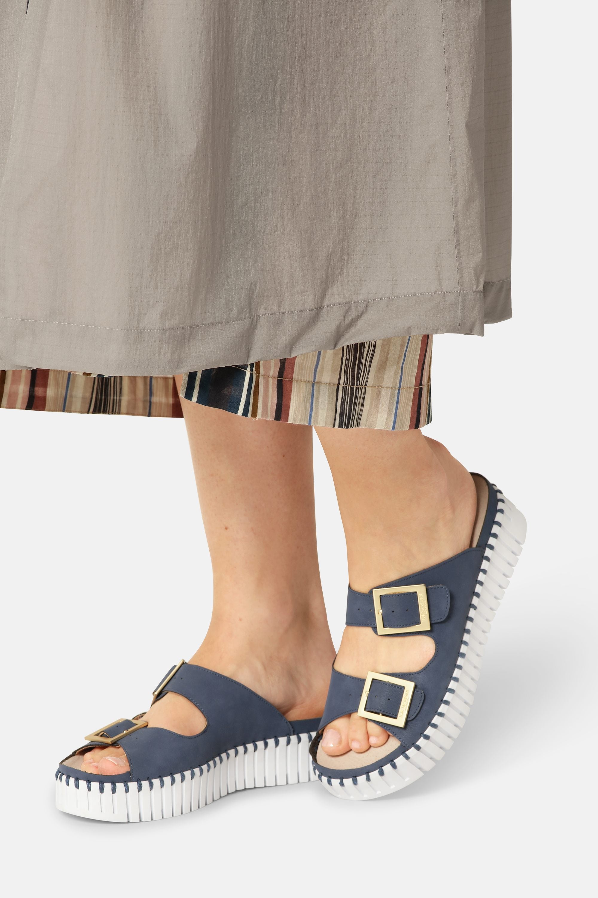 Plattformsandaler Spänne - Blue Greyness White